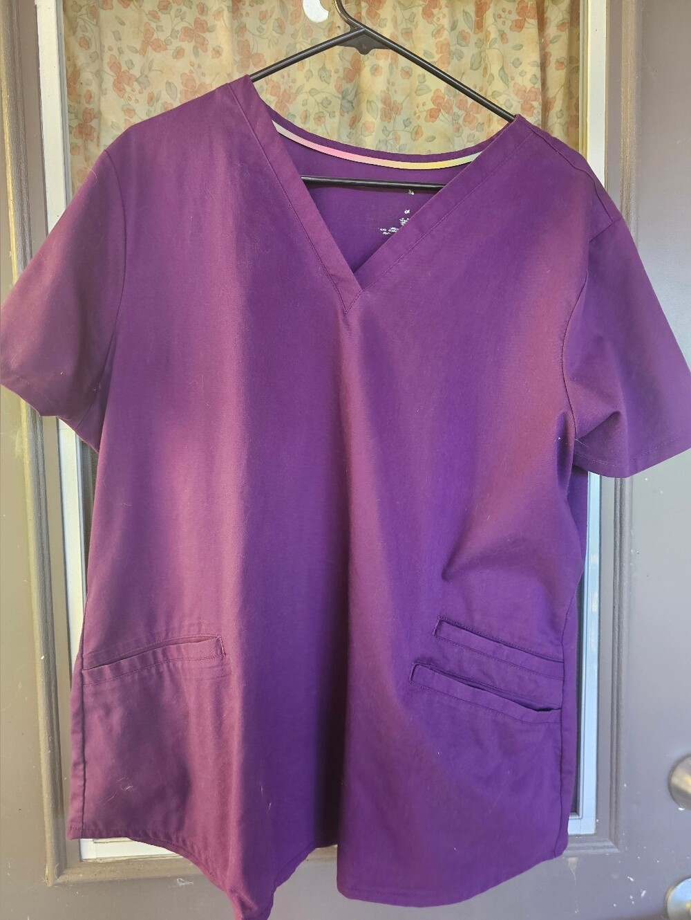 Purple V-Neck Medical Scrub Top